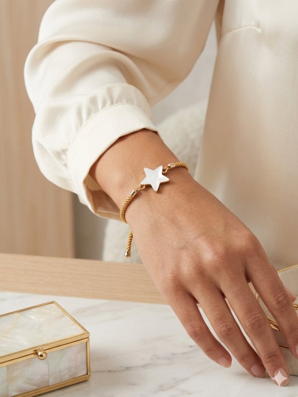 New! Designs by Forte Celestial Star Mother of Pearl Bracelet